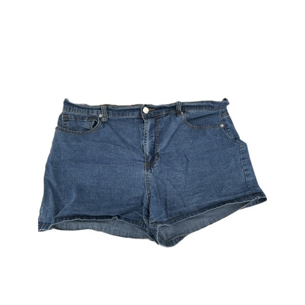 Forever 21 Plus Size 16 Blue Denim Shorts High Waisted Stretch Medium Wash